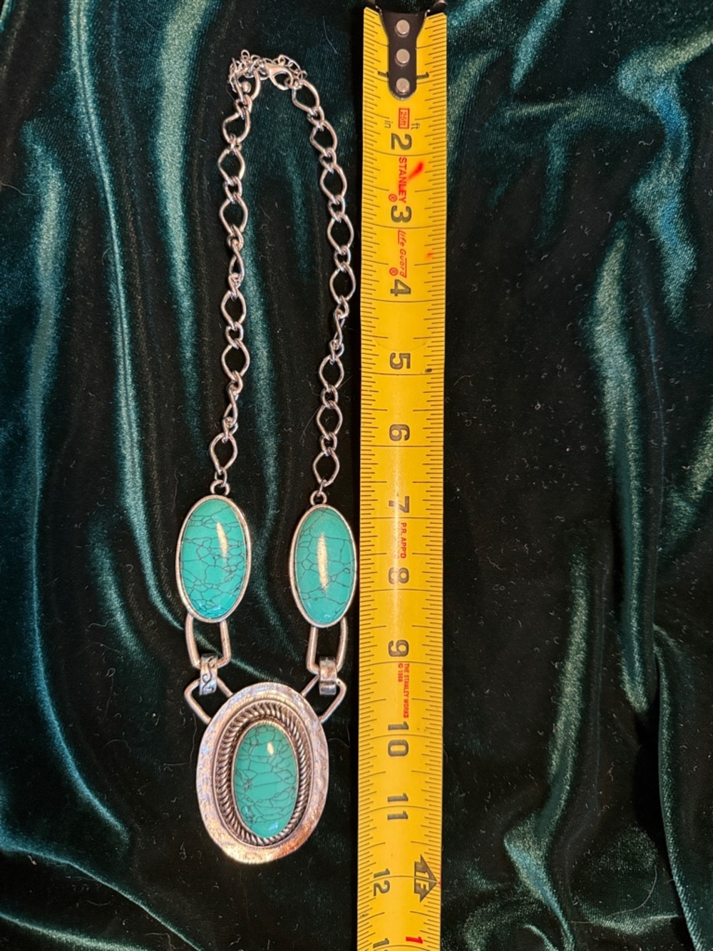 Turquoise and Silver Necklace - Picture 2 of 6